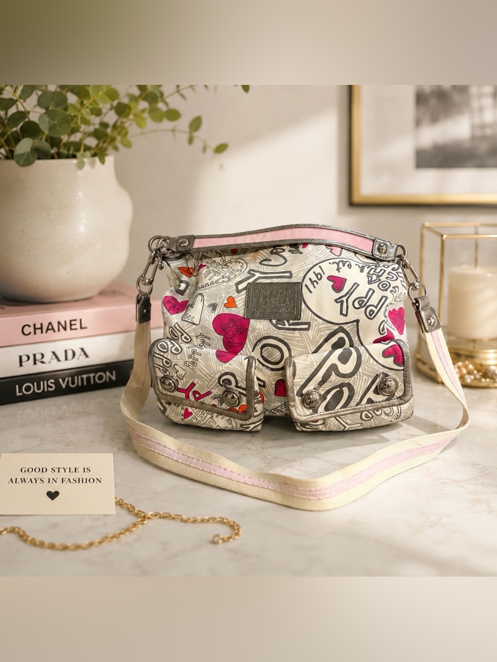 Coach-poppy 14636 limited edition 2009 graffiti Y2K hobo crossbody rare